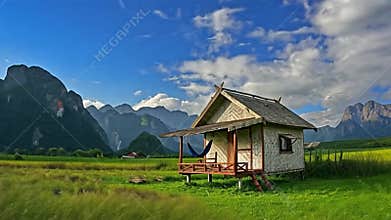 Serene Mountain Bungalow Retreat: Tranquil Landscape