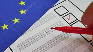 Red marker makes check next to candidates name on ballot