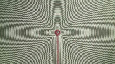 Turning clockwise over a circular field