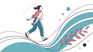 Female Jogger Abstract Motion Vector, vector design Generative AI