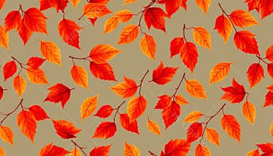 Seamless Autumn Leaves Background Pattern for Seasonal Graphic Design
