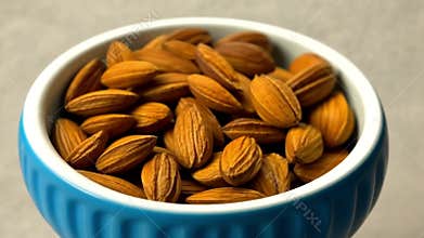 Blue Bowl of Almonds: A Healthy Snack