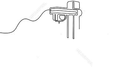 X ray machine continuous one line art animation seamless loop minimal medical design