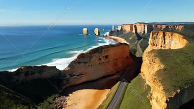 Drone Flyover of the Great Ocean Road, Australia-001