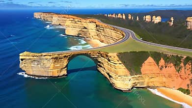 Drone Flyover of the Great Ocean Road, Australia-002