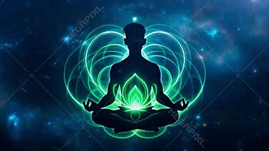 Anahata Chakra Awakening: Ancient Yoga Sadhana with green energy unfolding for Emotional Healing