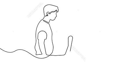 Relationship continuous line motion graphic seamless loop