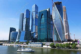 Modern skyscrapers business centre in Moscow, Russia