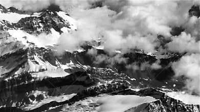 30s Swiss alps fly over