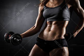 Fitness with dumbbells