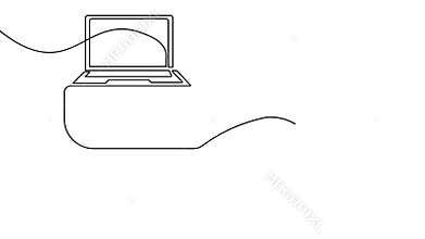 Computer mouse icon one line art white board animation seamless loop minimal design