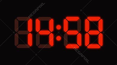 Digital clock count from zero to sixty - full HD LED display - orange numbers