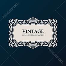 Label vector framework. Vintage banner decor