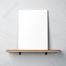 Wall with shelf and blank poster