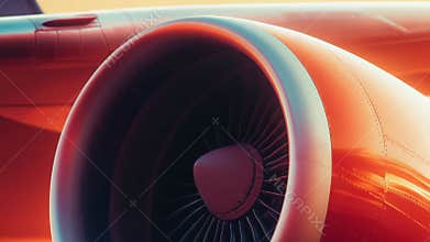 Airplane jet engine turbine blades aviation technology