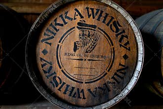 Nikka Whisky Barrel Head with King of Blenders Logo