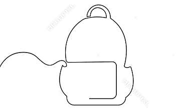 Animated single line art of a rucksack simple loop video