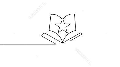 One line art animation seamless loop minimal design al quran icon