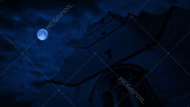 Lightning Storm Above Tower At Night