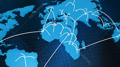 World map graphic network