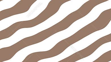 Dynamic Wavy Lines in Brown and White Abstract Pattern