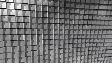 Shiny reflective metal cube animated looping background
