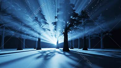 Volumetric Light Rays in Forest 4K Stock Footage