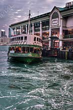 Historic ferry boat transport in Hong Kong harbour