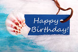 Happy Birthday in Beach Background