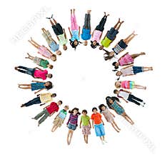 Multi-Ethnic Children Lying Down Forming Circle