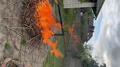 In the summer, a large bonfire is lit in a specially designated place i