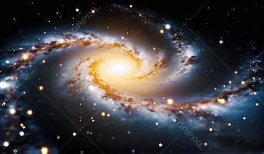 Cosmic Wonder: Glowing Spiral Galaxy in Deep Space