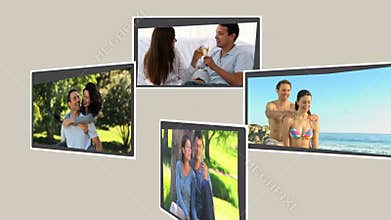 Montage of lovers spending time together