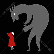 Little red riding hood and a predator