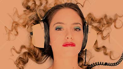 disco headphone woman