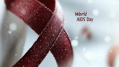 AIDS tribute frame: crimson strip, global concern, healing hope, infection reminder, life courage, awareness call, health emblem,