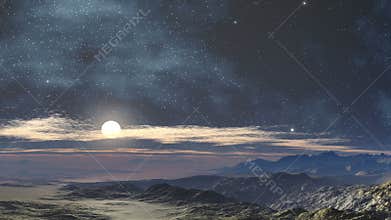 Moonlit night in the desert