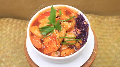 Delicious rotating topokki dishes. Delicious restaurant food