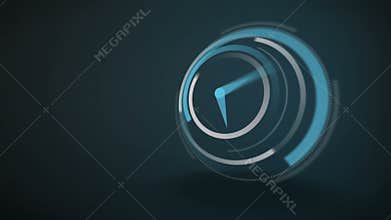 Blue clock ticking at speed