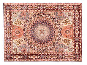 Eastern Silky Carpet. Classic Arabic Pattern