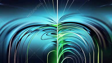 A gradient light flow with elegant vertical lines and a smooth transition from deep green and blue to luminous white.