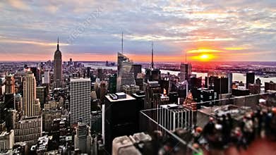 Sunset over New York city