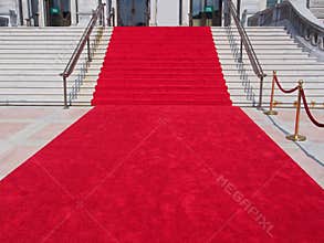Steps with red carpet