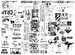 Grunge text overlays