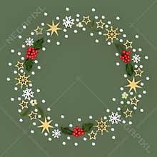 Christmas Wreath Abstract Decoration and Winter Flora