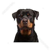 Rottweiler Dog Portrait. Canine Loyalty And Strength. Isolated On Transparent Background