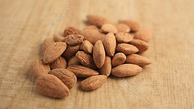Almonds being processed and prepared for consumption