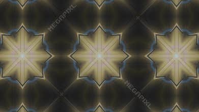 Kaleidoscopic Abstract Pattern of Symmetrical Shapes and Geometric Designs