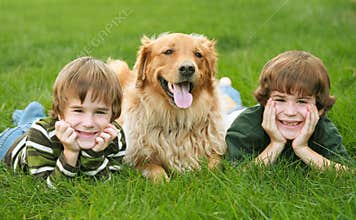 Two Boys and a Dog