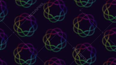 Vibrant interconnected swirls in colorful chaos